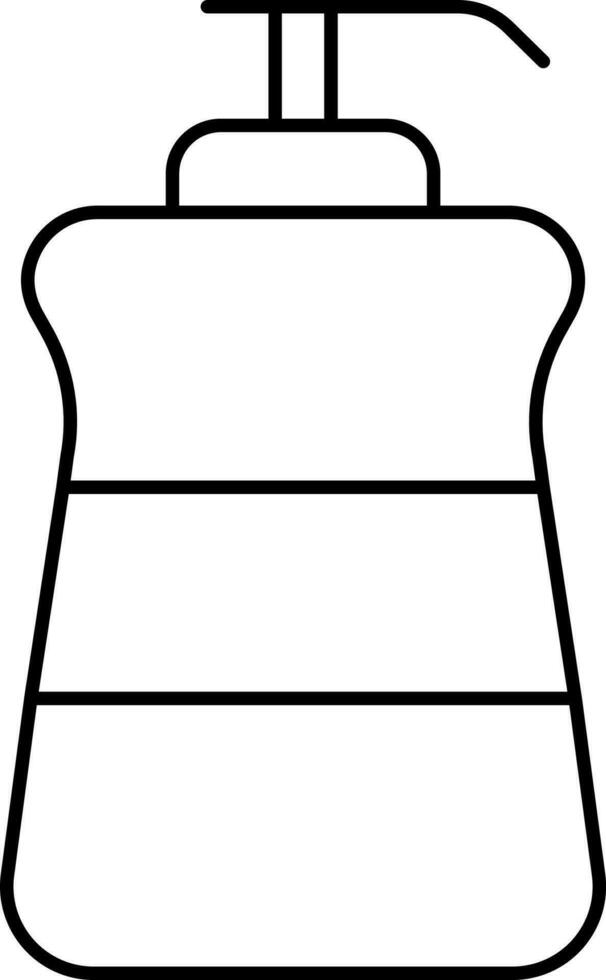 Isolated Pump Bottle Icon in Black Line Art. vector