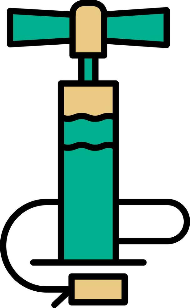 Illustration of Cycle Air Pump Icon in Flat Style. vector