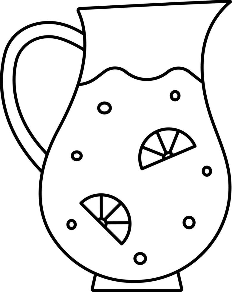 Lemonade Jar Icon In Black Line Art. vector