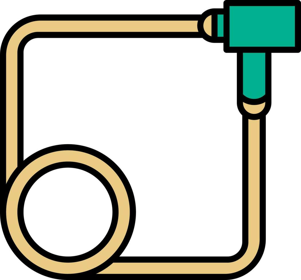 Isolated Bicycle Wire Lock Icon in Cyan And Yellow Color. vector