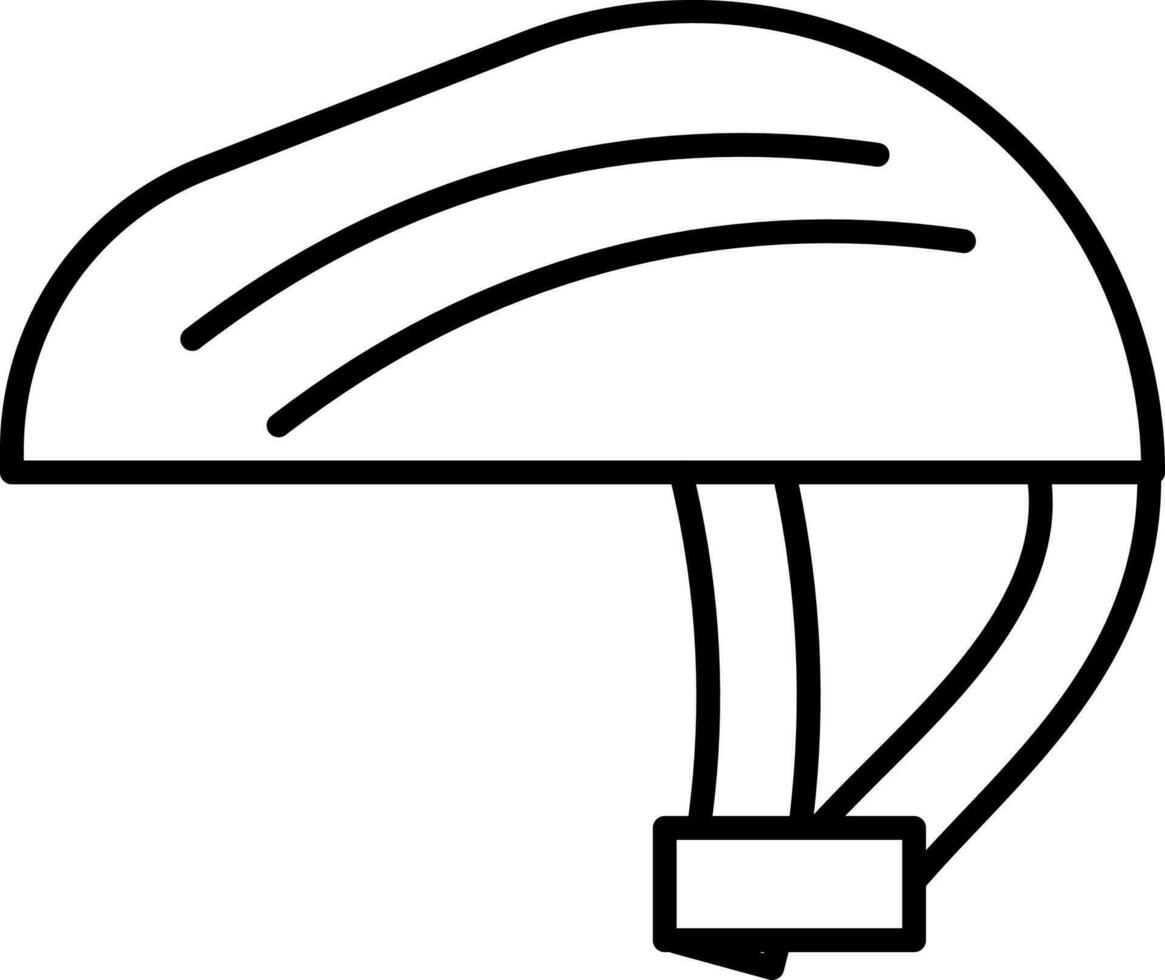 Illustration Of Bicycle Helmet Icon in Black Outline. vector