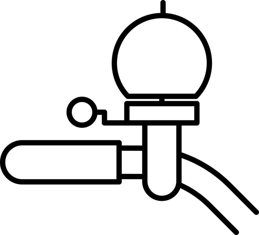 Black Outline Bicycle Bell Icon in Thin Line Art. vector