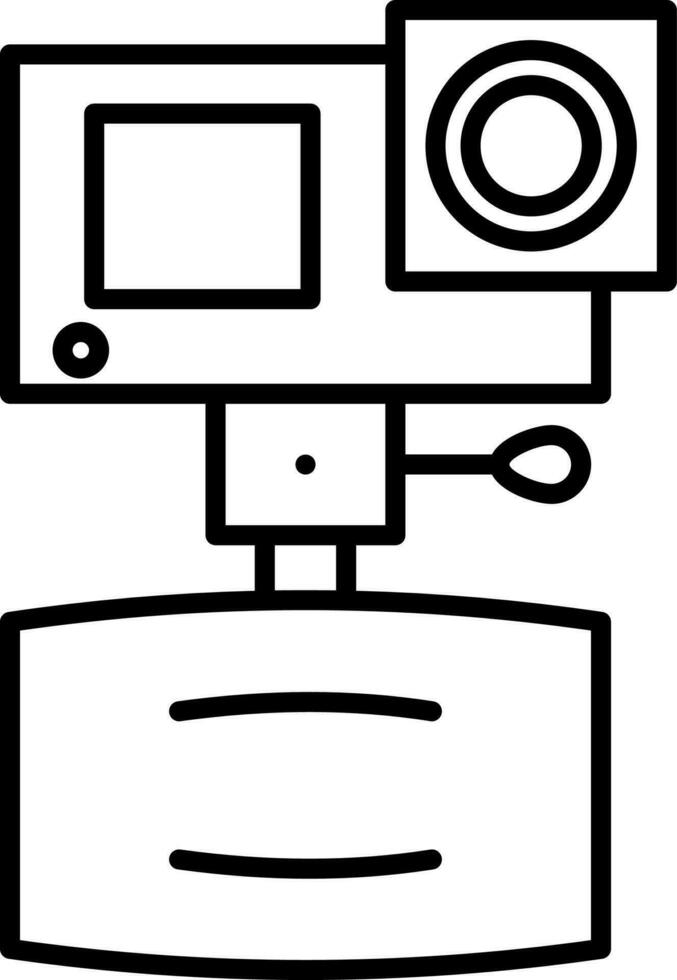 Sports Or Action Camera Icon in Black Outline. vector