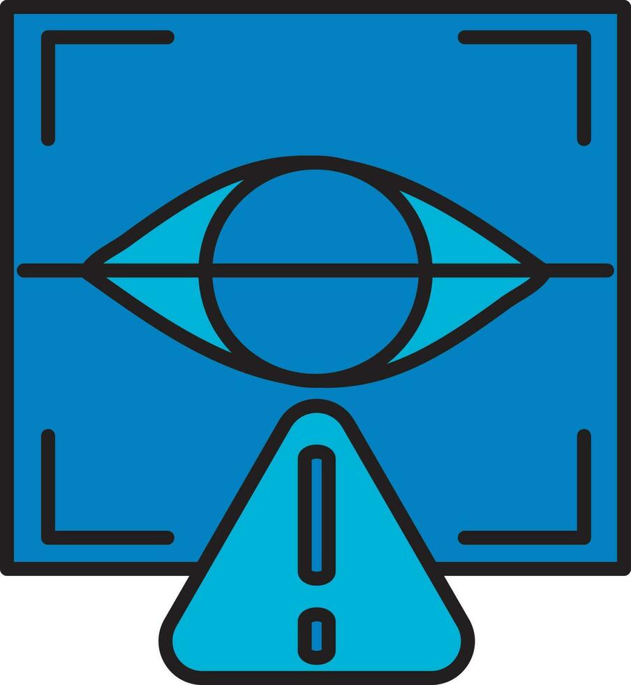 Wrong Retina Recognition Icon In Blue Color. vector