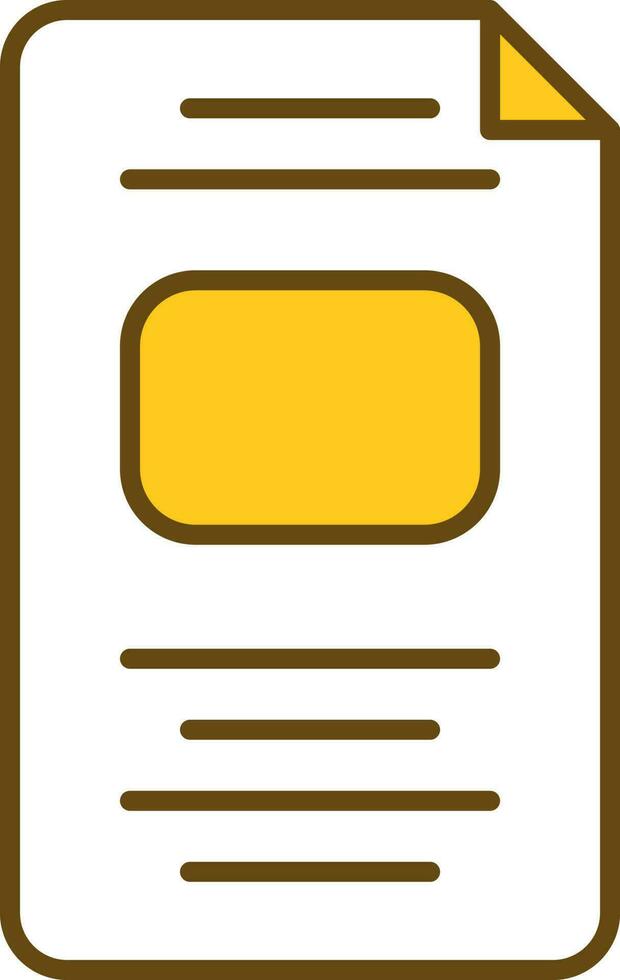 File Or Page Icon In Yellow And White Color. vector