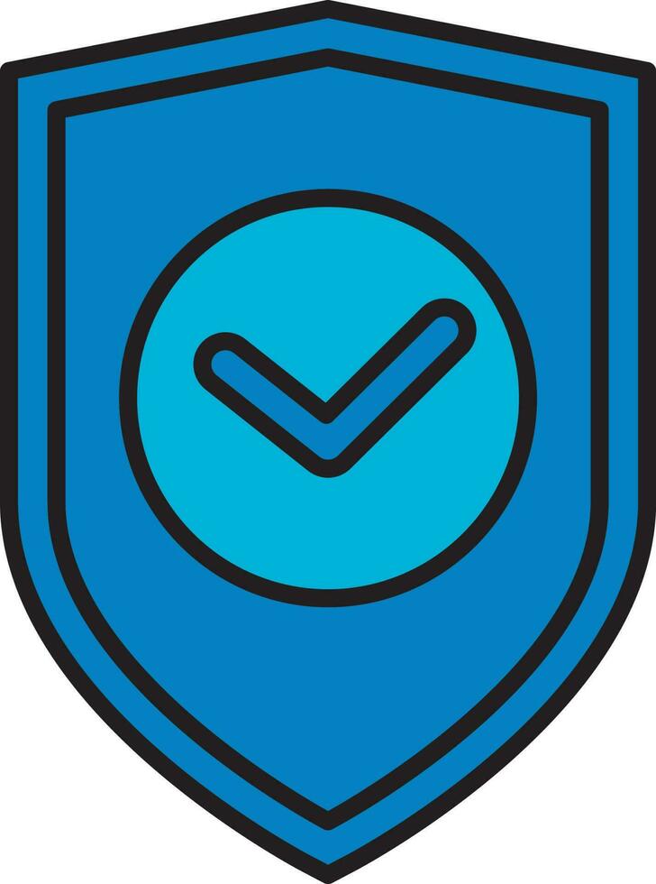 aprobado proteger icono en azul color. vector