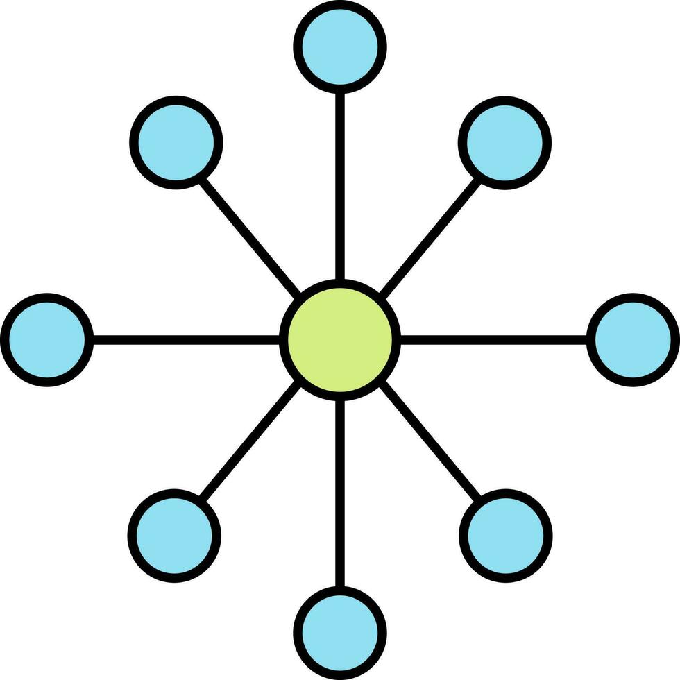 molécula icono en azul y verde color. vector