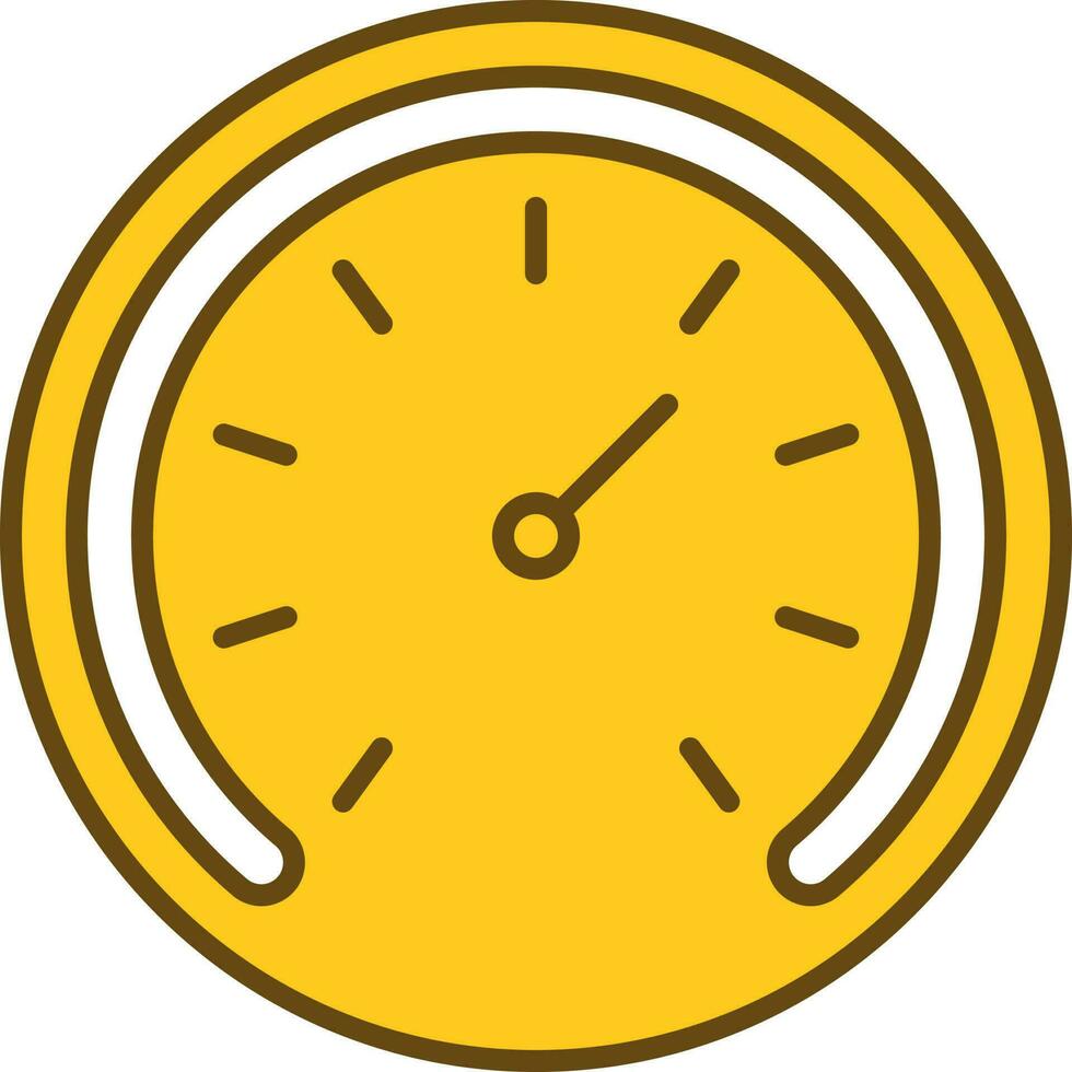White And Yellow Speedometer Icon In Flat Style. 24195101 Vector Art at
