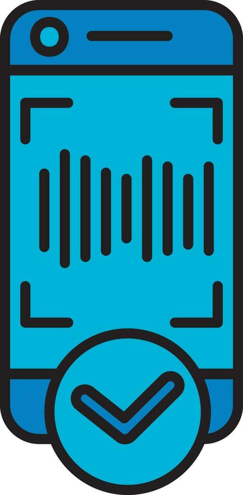Blue Color Approve Voice Recognition In Smartphone Icon. vector