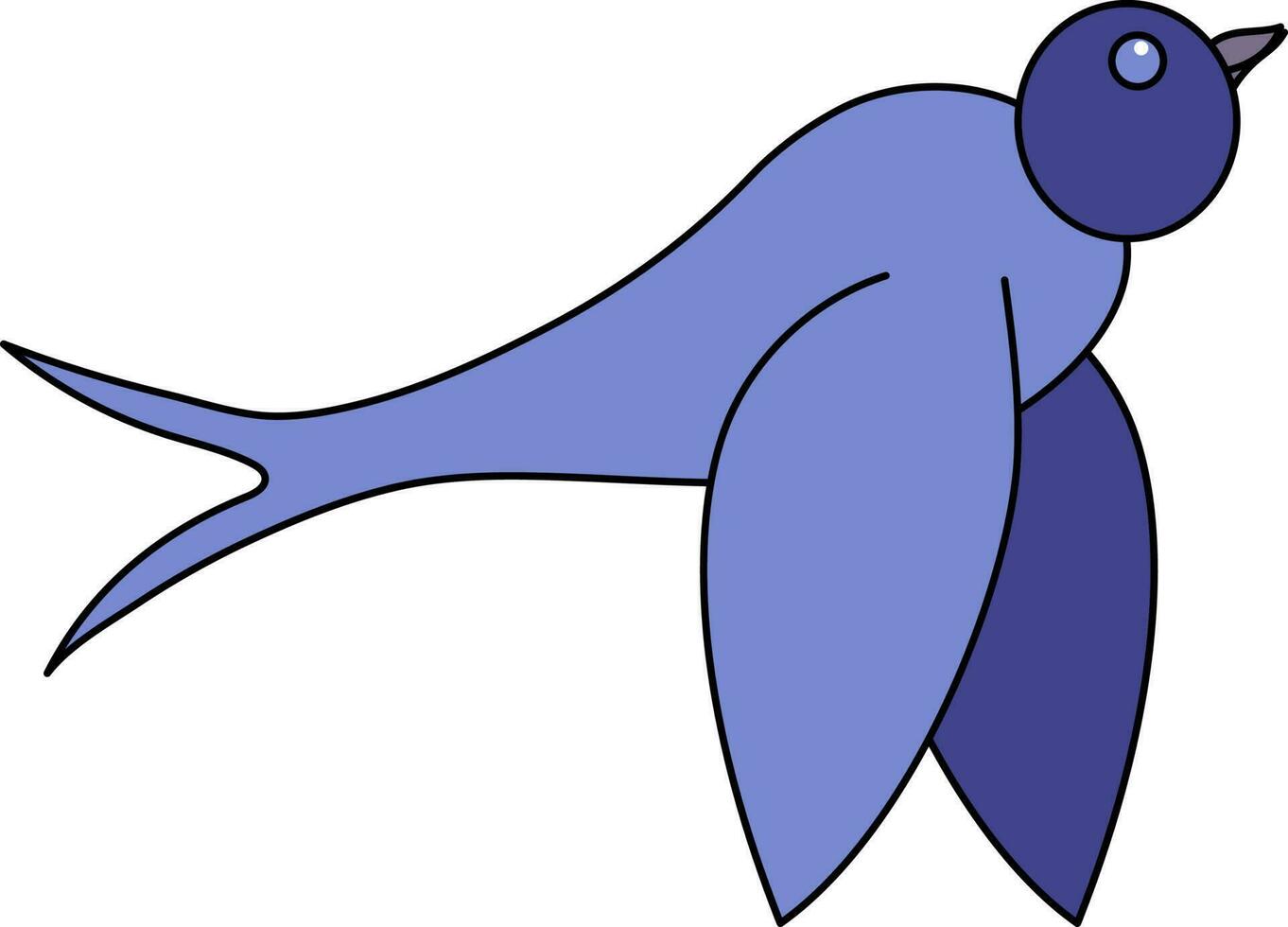 Vector Illustration Of Fly Blue Swallow.