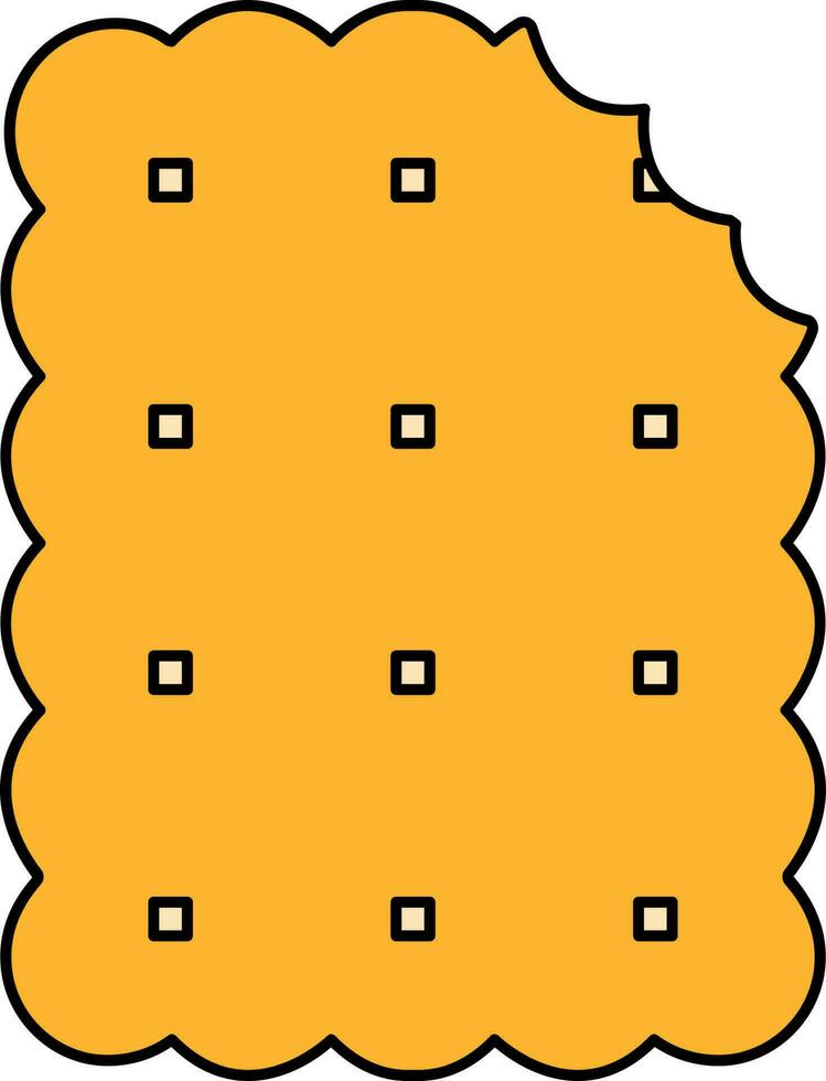 Yellow Color Cracked Biscuit Icon. vector