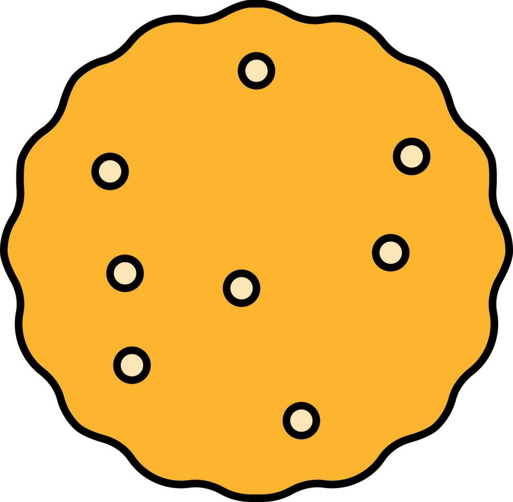 vector ilustración de Galleta en amarillo color.