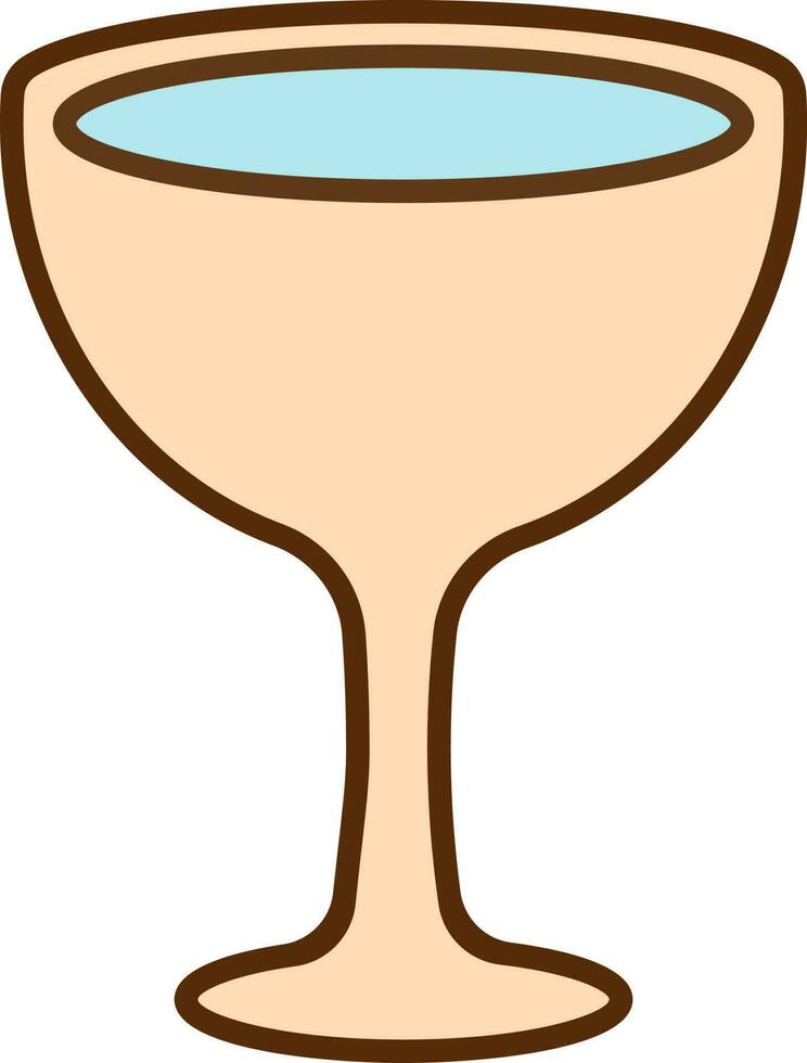 Wine Glass Icon In Yellow And Blue Color. vector