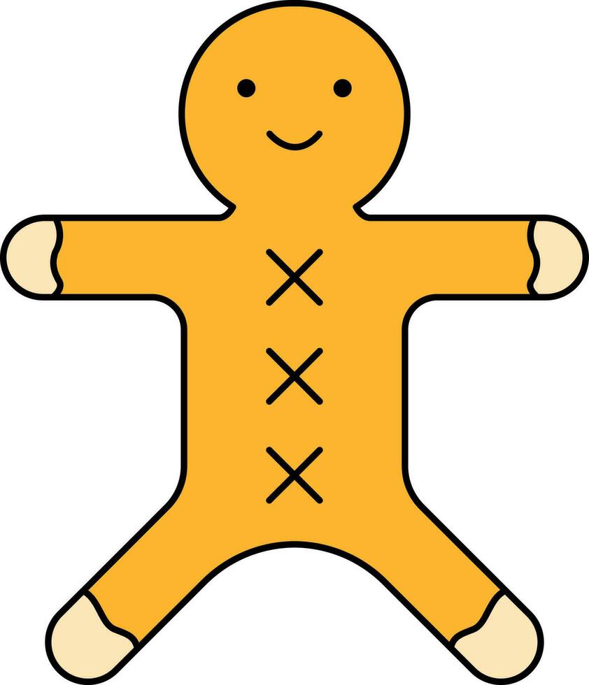 Gingerbread Icon In Yellow Color. vector