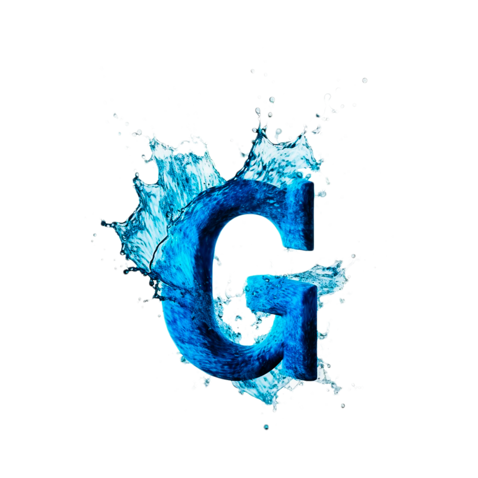 water letter G png
