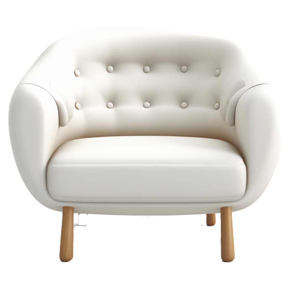 tufted white sofa chair png