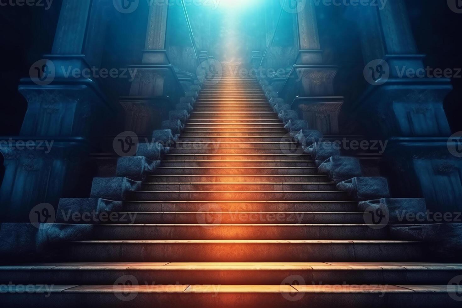 Business concept of ladder career path and growth success process. photo
