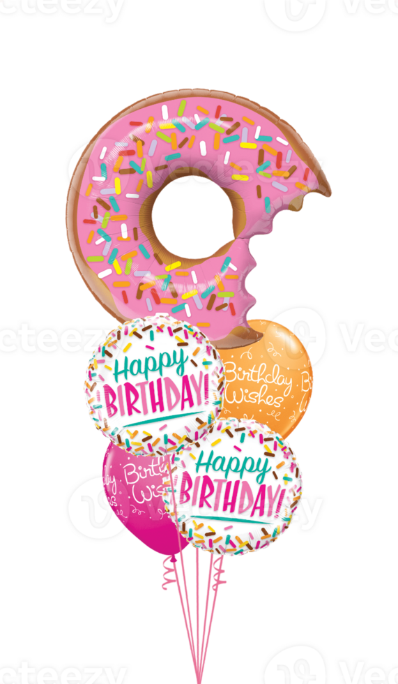 een klassiek ballon boeket partij koorts verjaardag donut klem kunst png