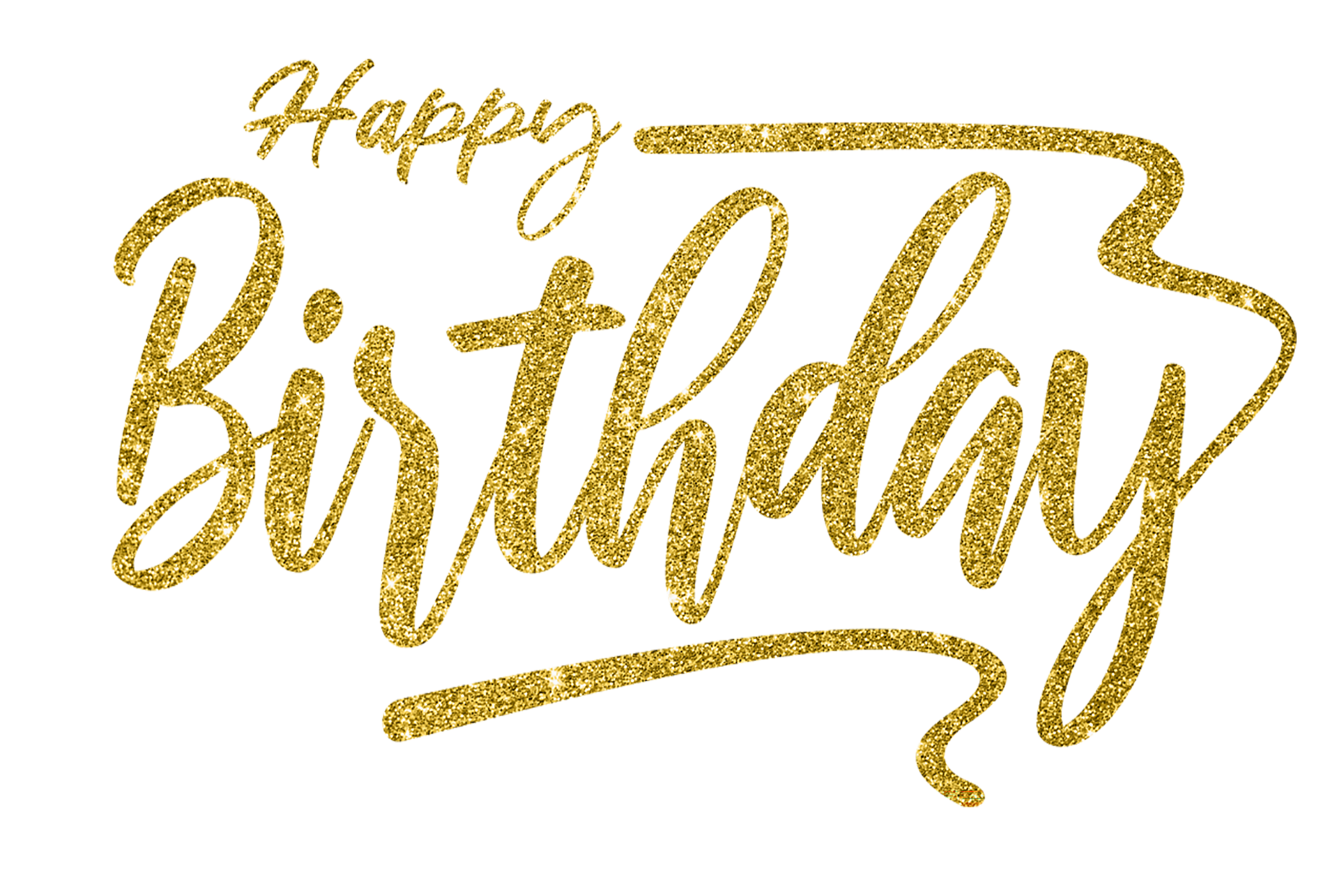 HD Happy Birthday Gold Glitter PNG Elevate Your Birthday Designs with Elegance and Celebration 24195333 PNG