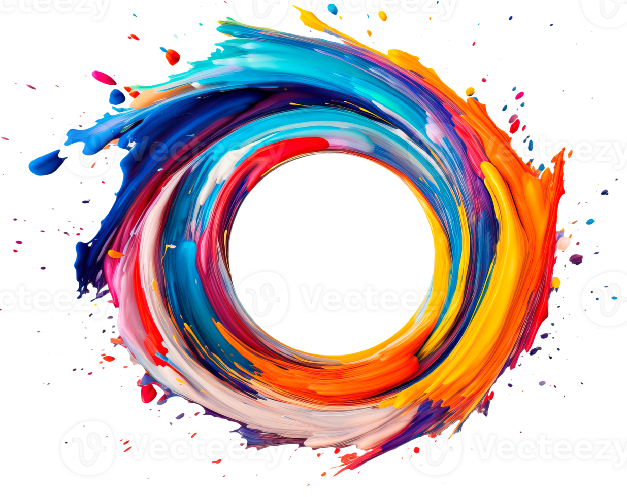 flytande akryl måla rörelse strömma virvla runt och måla explosioner och droppar isolerat. ai genererad png