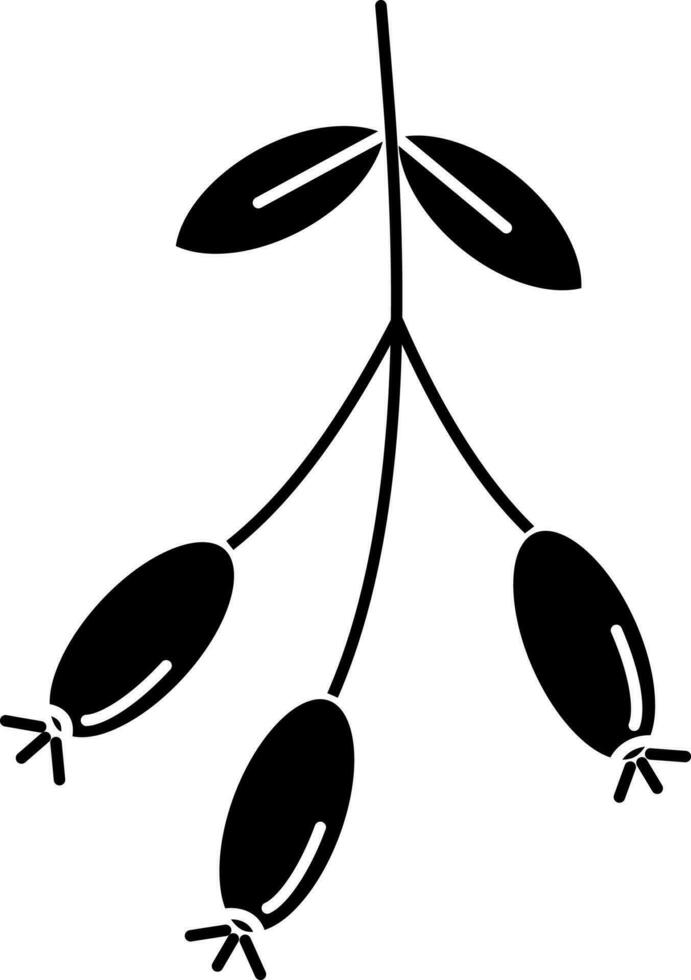 Rosehip Berry Icon In Glyph Style. vector