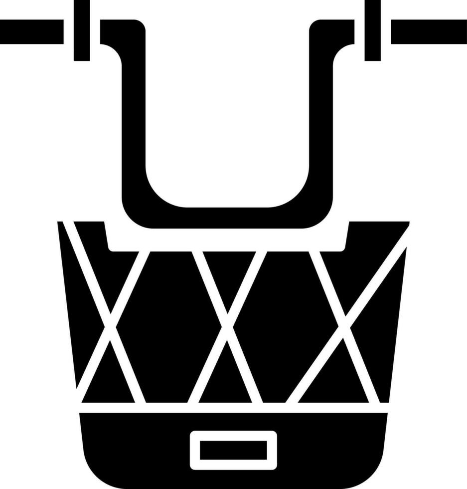 Illustration of Bicycle Basket Icon in Glyph Style. vector