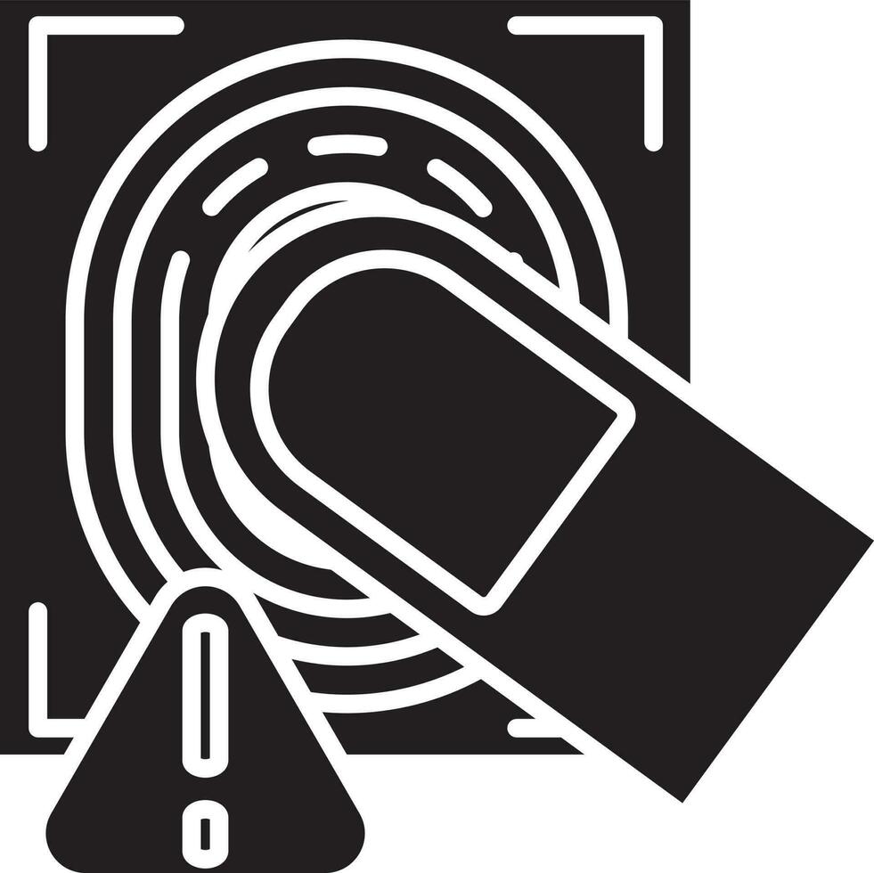 Wrong Fingerprint Scan Icon. vector