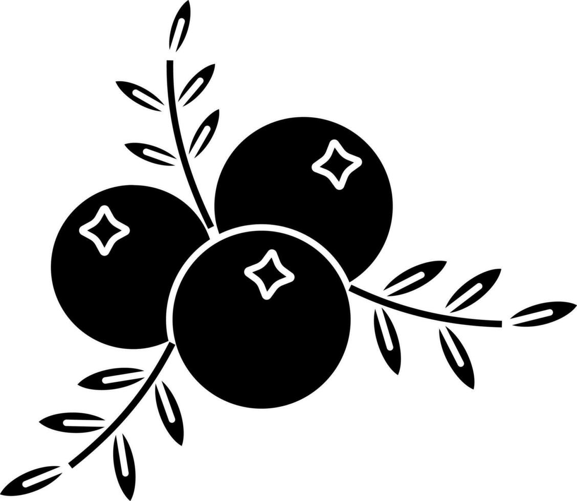 Black Currant Berry Icon In Glyph Style. vector