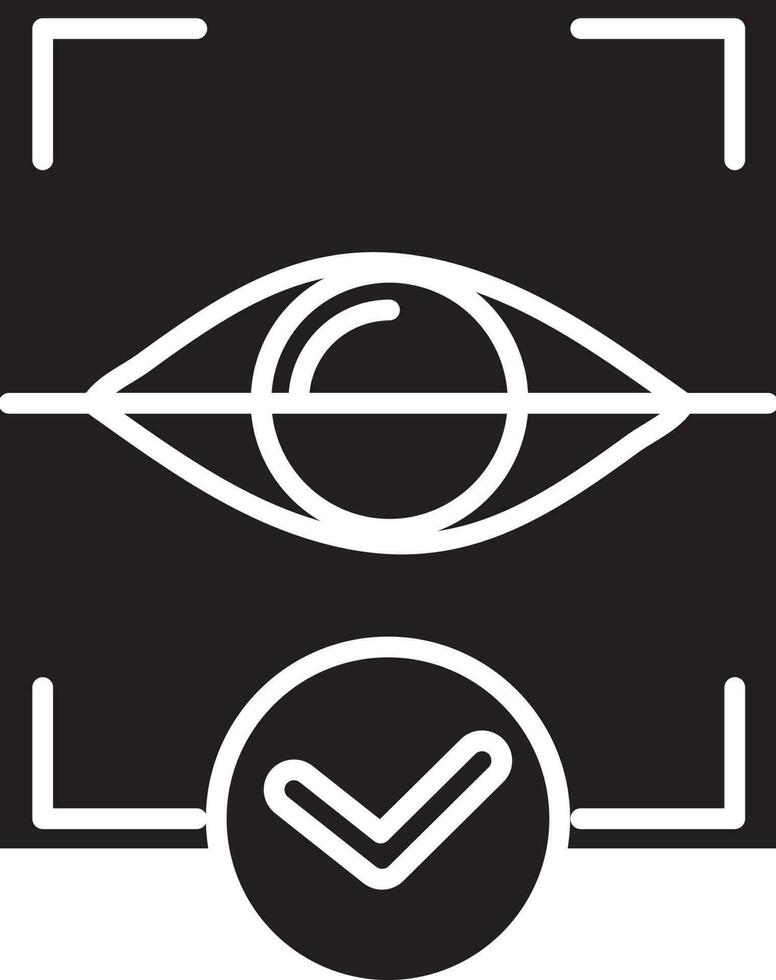 Approve Retina Recognition Icon. vector
