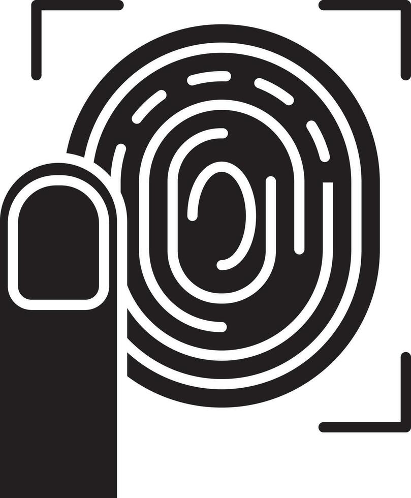 Fingerprint Scan Glyph Icon. vector