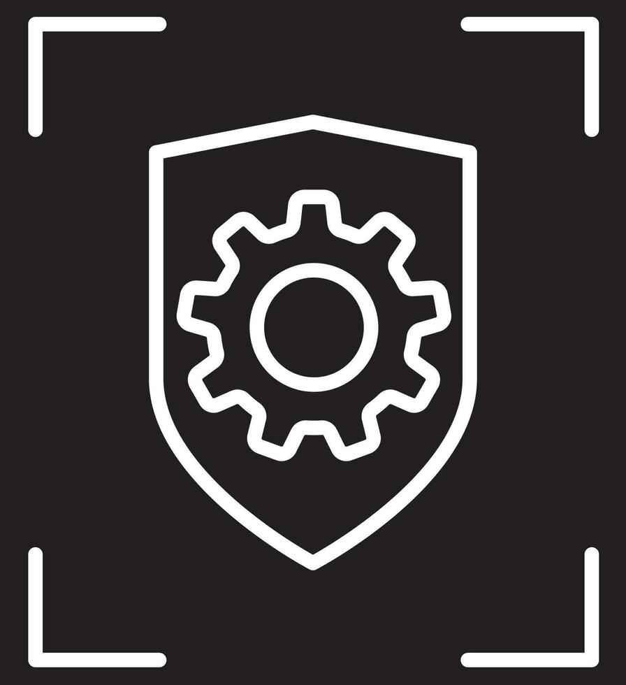 Security Shield With Gear Icon. vector
