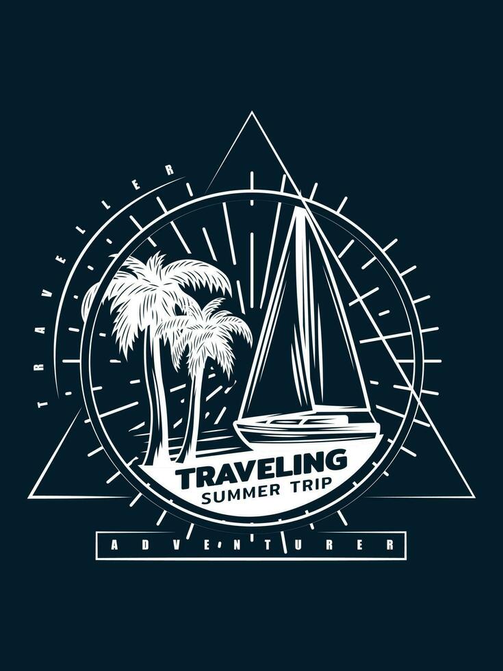 Travel Tour adventure surfing hiking camping Explore Mountain Outdoor Summer Vintage t shirt design vector