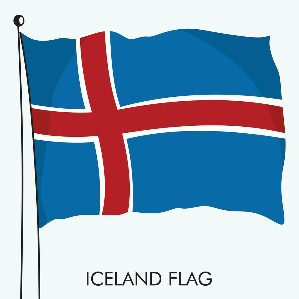 A iceland flag with a maple leaf on it and vector illustration of iceland flag and Vector Art illustration template banner design
