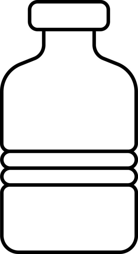 Isolated Water Bottle Black Linear Icon. vector