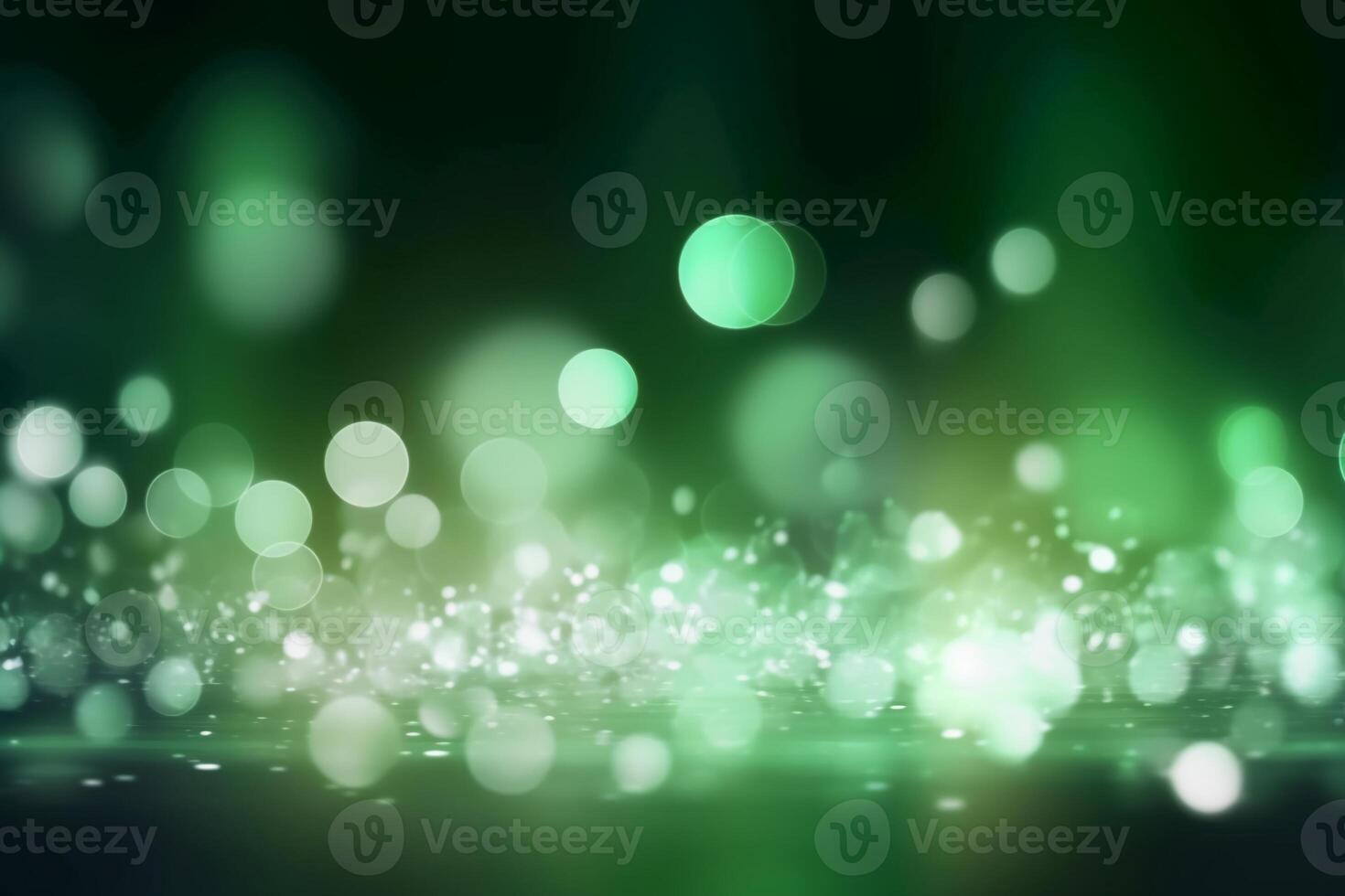 A blurred white light, green light abstract background with bokeh glow, Illustration. photo