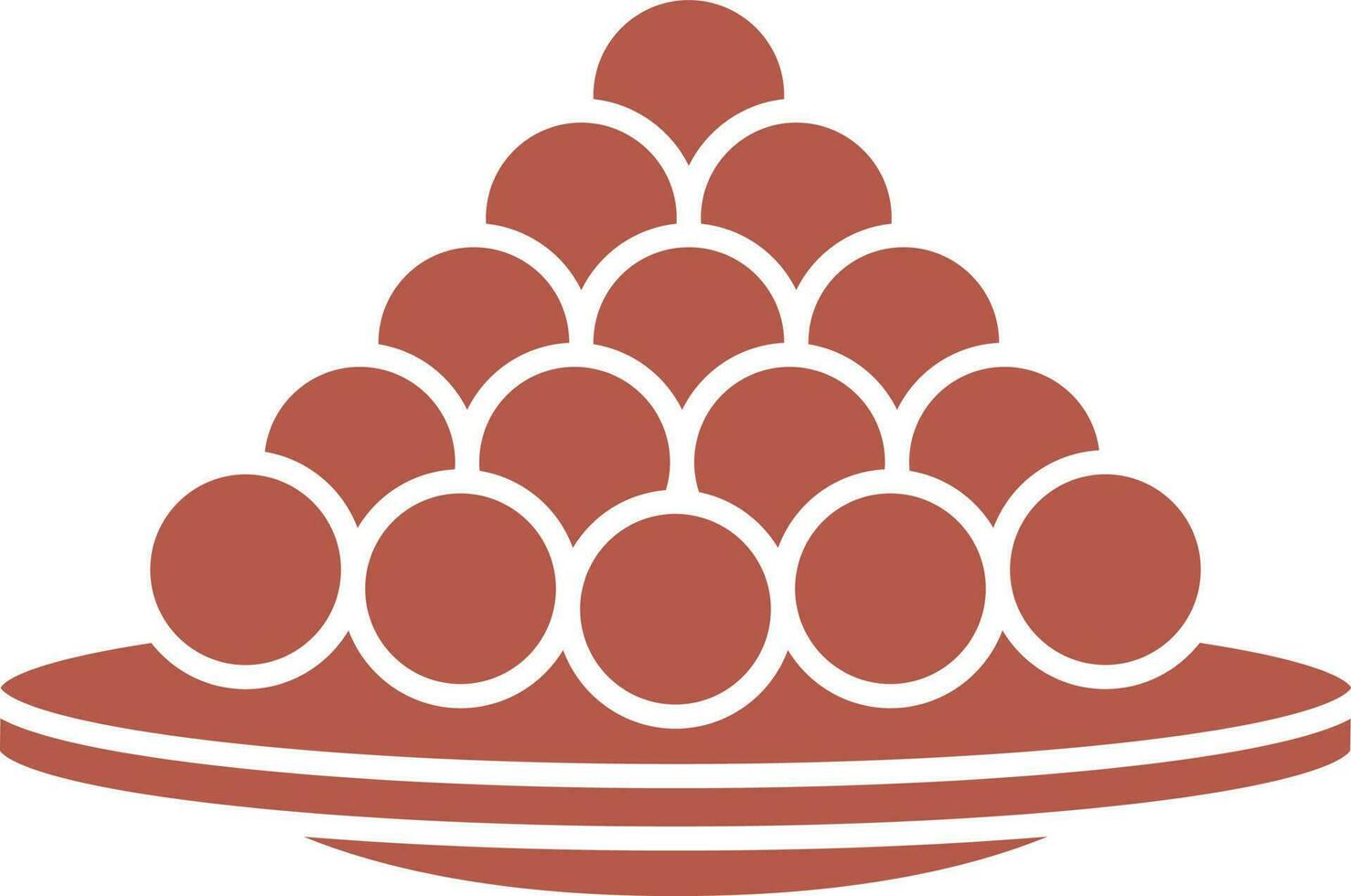 marrón indio dulces pelota icono en plano estilo. vector