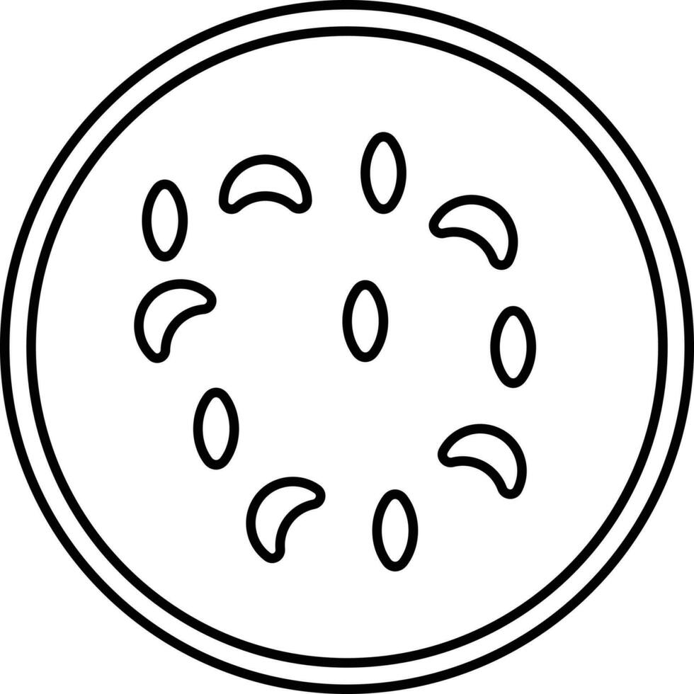 Close View Of Pudding Bowl Outline Icon. vector