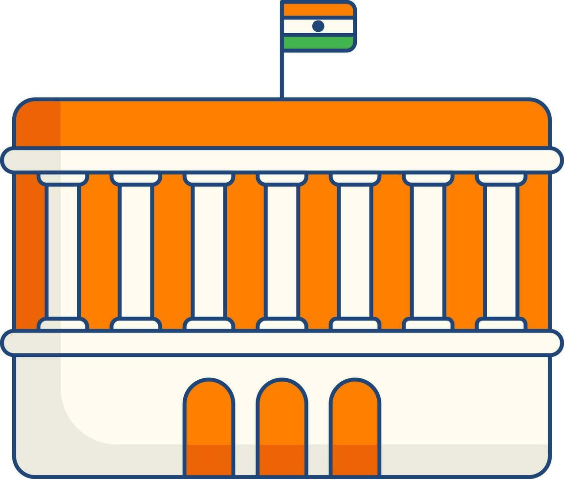 Isolated Parliament House Icon In Flat Style. vector