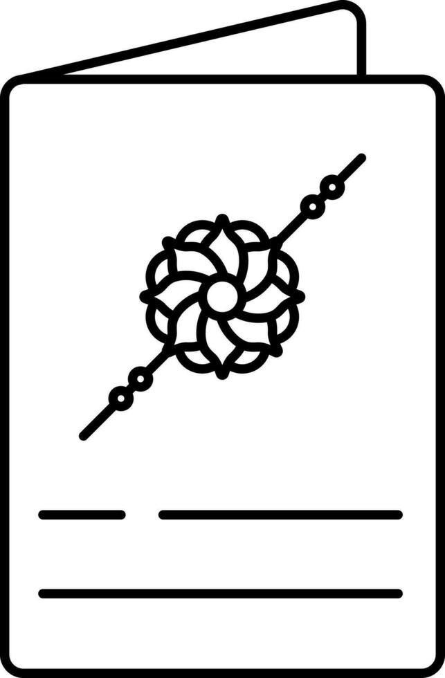 Floral Wrist Band Message Card Icon In Black Outline. vector