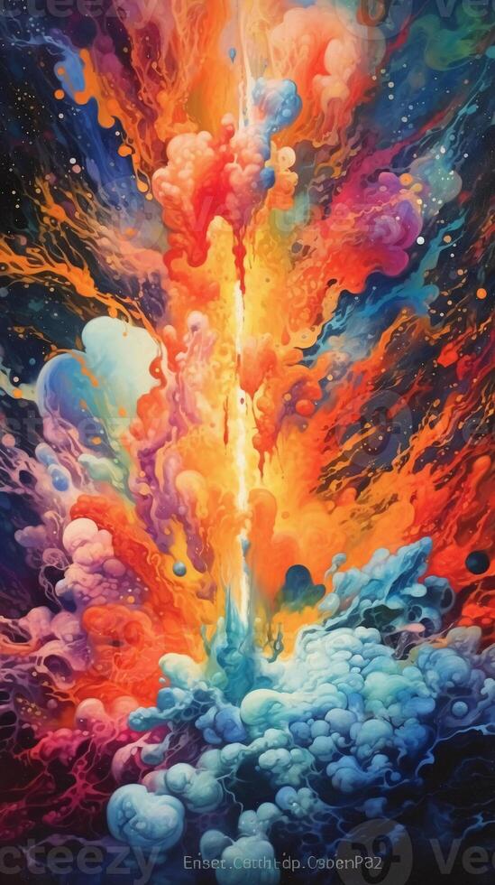 illustration of a beautifully chaotic explosion. photo