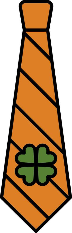 Clover Symbol Tie Orange And Green Icon. vector