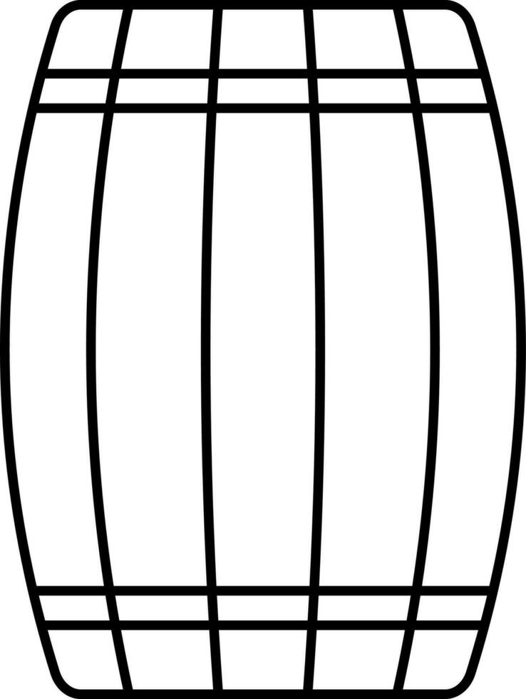 Black Stroke Illustration Of Barrel Icon. vector