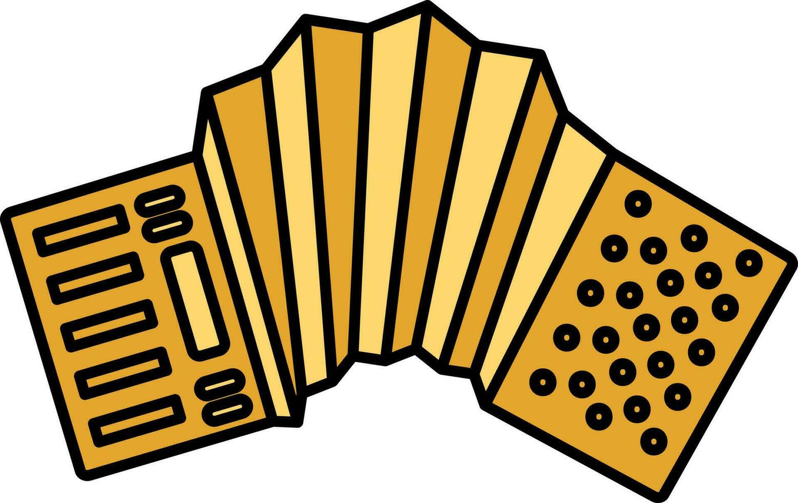 Yellow Accordion Icon In Flat Style. vector