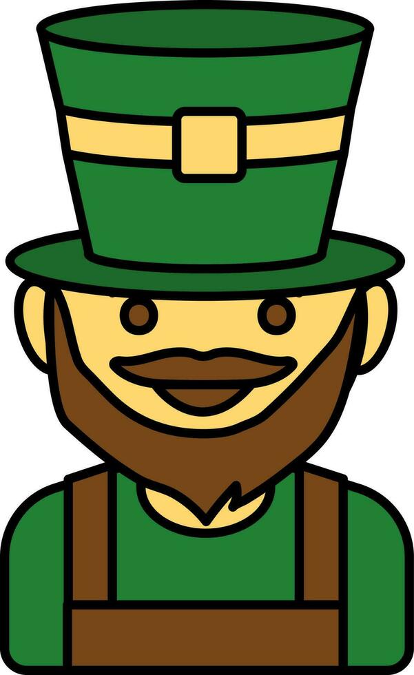 Cartoon Leprechaun Man Character Icon In Flat Style. vector