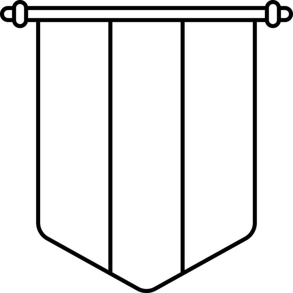 Ireland Pennant Flag Black Stroke Icon. vector