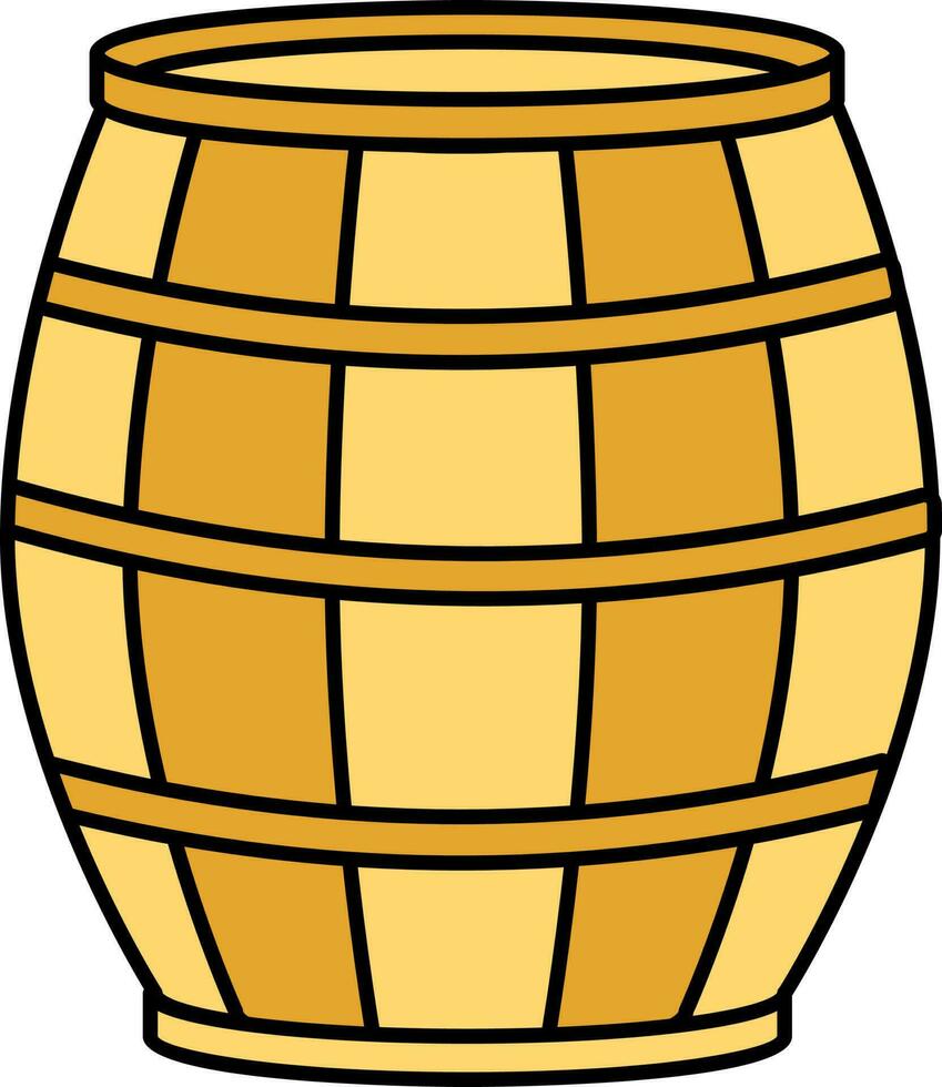 Yellow Barrel Flat Icon Or Symbol. vector