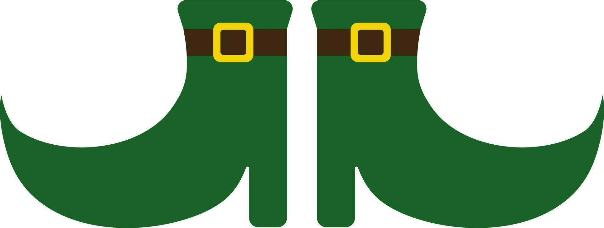 Leprechaun Boot Pair Icon In Flat Style. vector