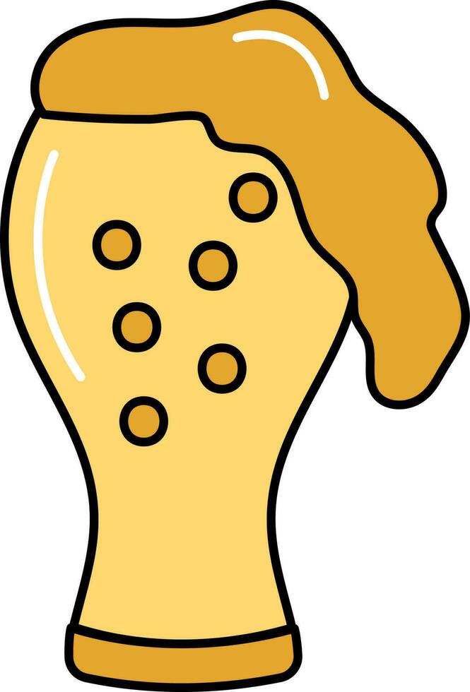 cerveza vaso amarillo icono en plano estilo. vector