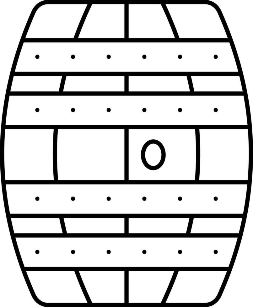 Black Stroke Illustration Of Barrel Icon. vector