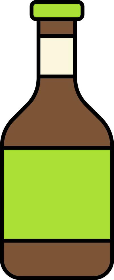 aislado cerveza botella icono en verde y marrón color. vector